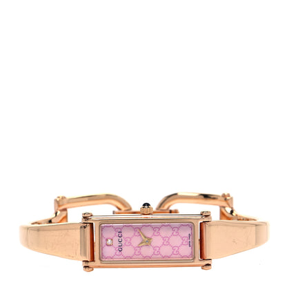 Gucci Stainless Steel Diamond Pink Mother of Pearl 12mm 1500L Horsebit Quartz Watch 2 of 5