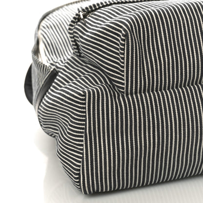 Celine Canvas Striped Medium Backpack Black White 8 of 9