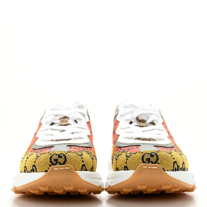 Gucci Monogram Multicolor Demetra Womens Rhyton Sneakers 37.5 Yellow Blue Great White Tabasco 2 of 9