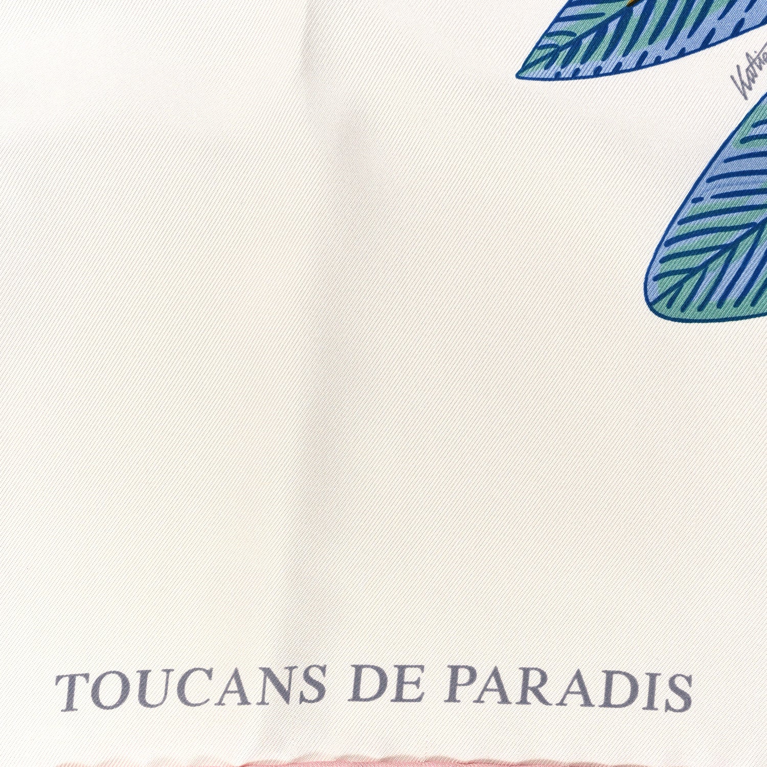 Hermes Silk Giant Toucans De Paradis Scarf 140 White Bleu Multicolor 5 of 5