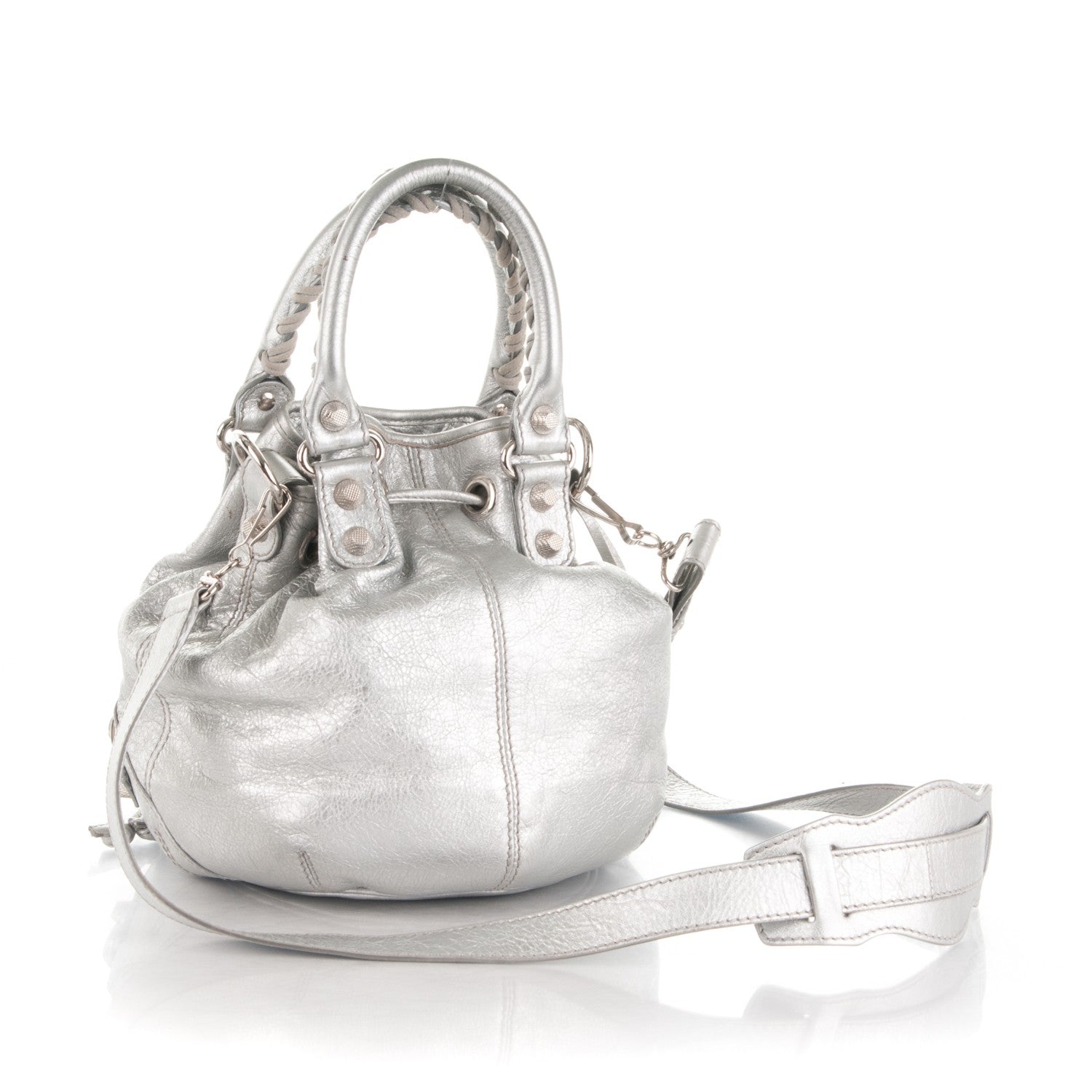Balenciaga Agneau Giant 12 Silver Hardware Mini Pompon Gris Aluminum 3 of 7
