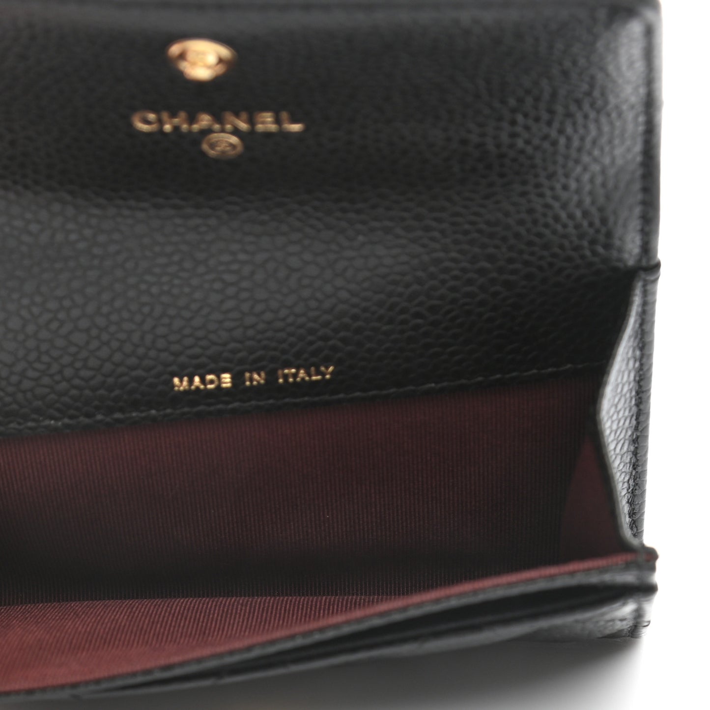 Caviar Quilted Flap Card Holder Black