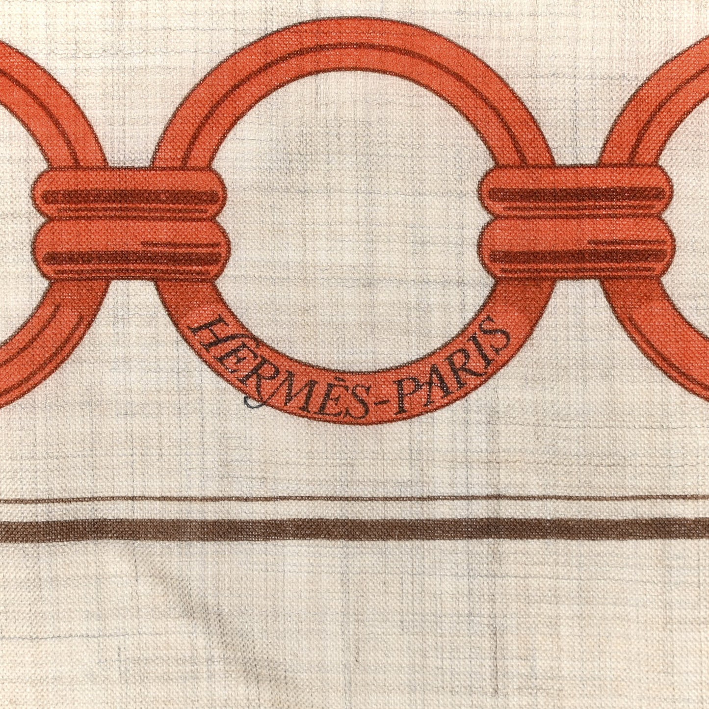 Cashmere Maillons Et Chaines Rectangle Beige Chine Brun Orange