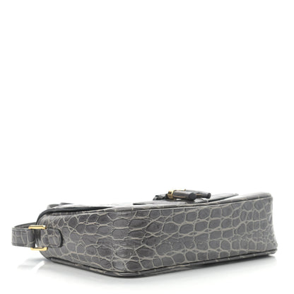 Celine Calfskin Crocodile Embossed Medium Tassel Bag Anthracite 4 of 12
