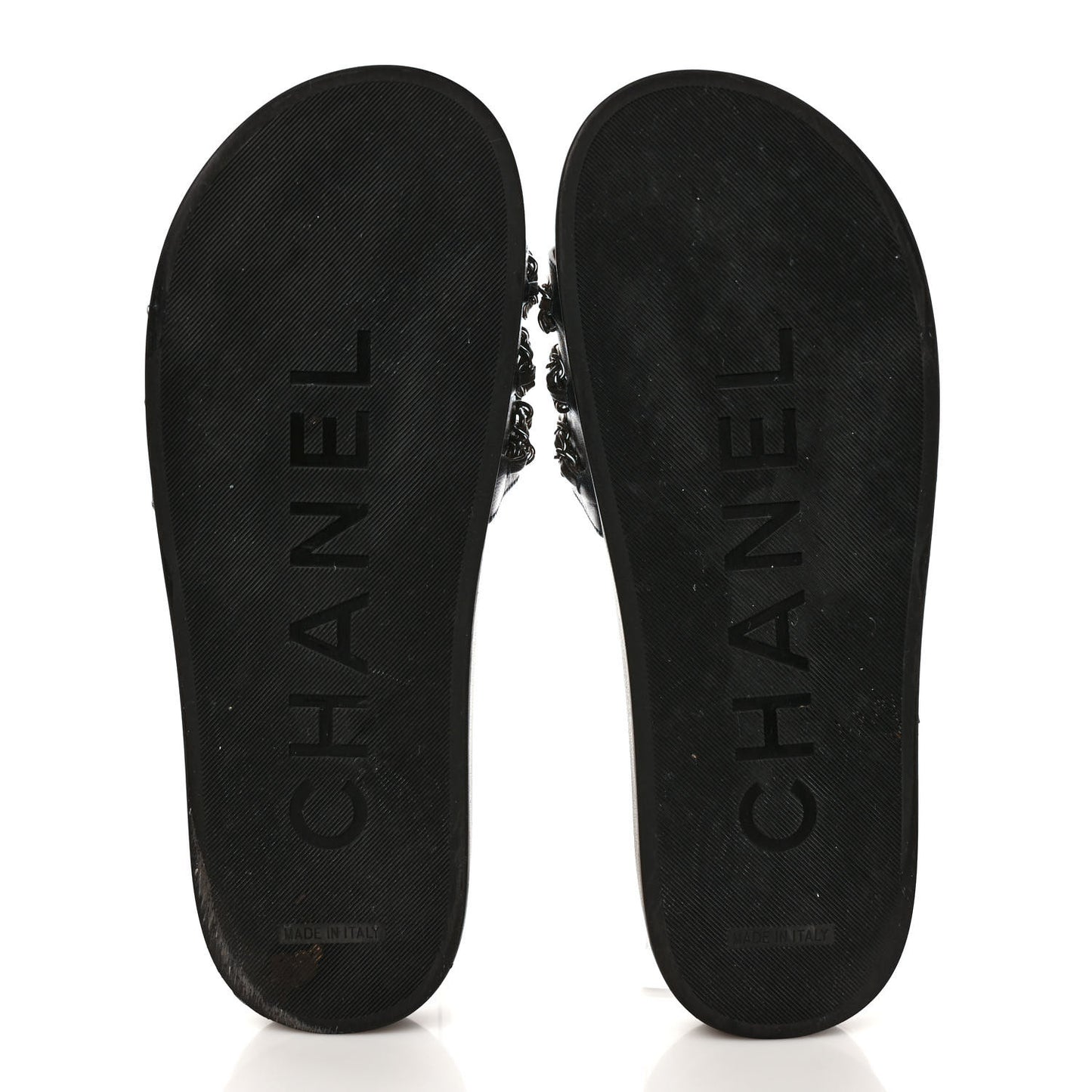 Fantasy Lambskin Chain Flat Sandals 39 Blue