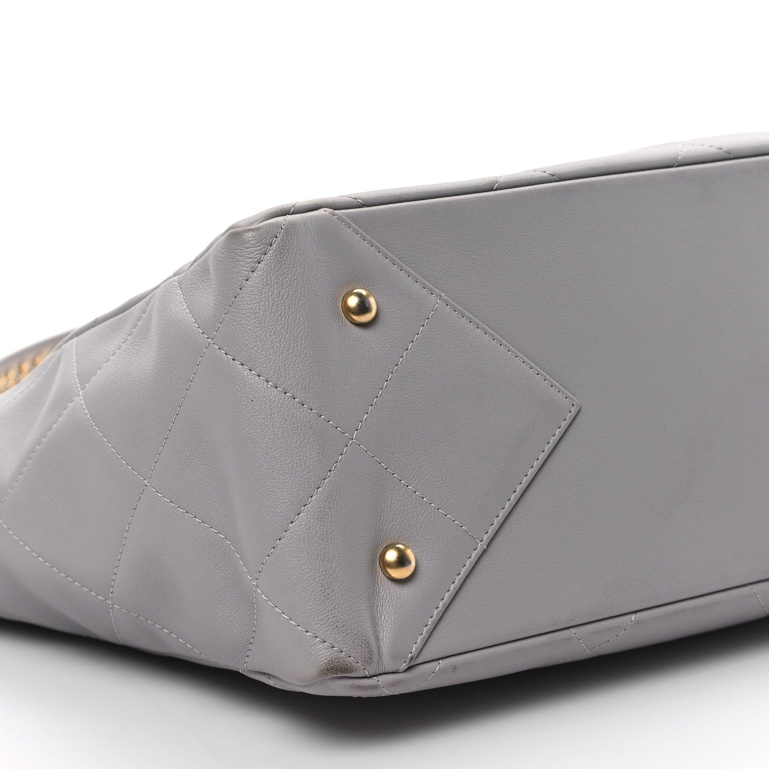 Chanel Calfskin Quilted Book Pocket Shopping Tote Grey 9 of 10