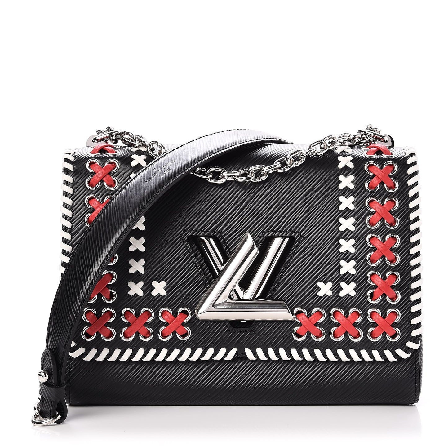 Epi Braided Twist Shoulder Bag MM Black