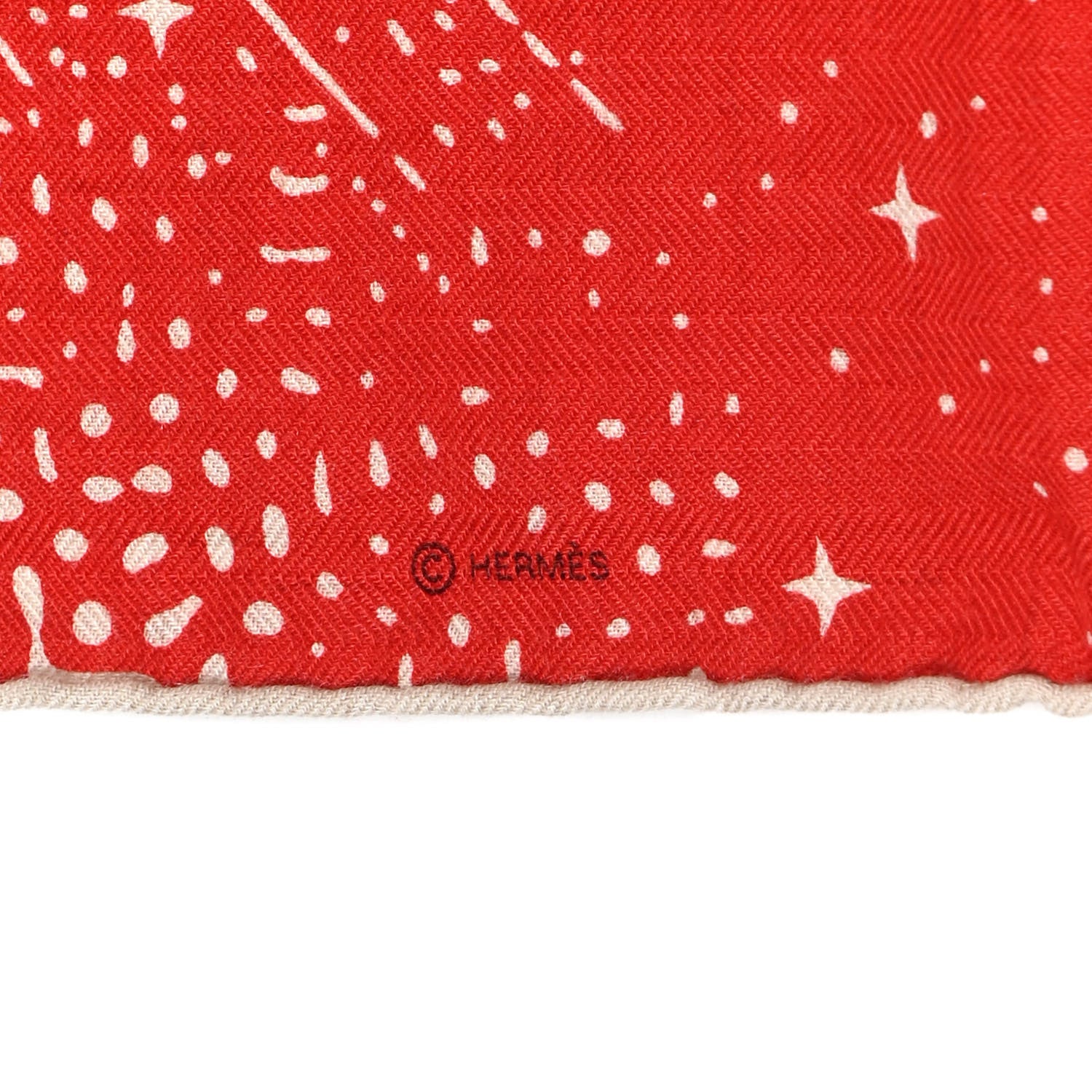 Hermes Silk Cashmere Clair De Lune Shawl 140 Rouge Naturel 3 of 5