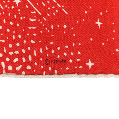 Hermes Silk Cashmere Clair De Lune Shawl 140 Rouge Naturel 3 of 5