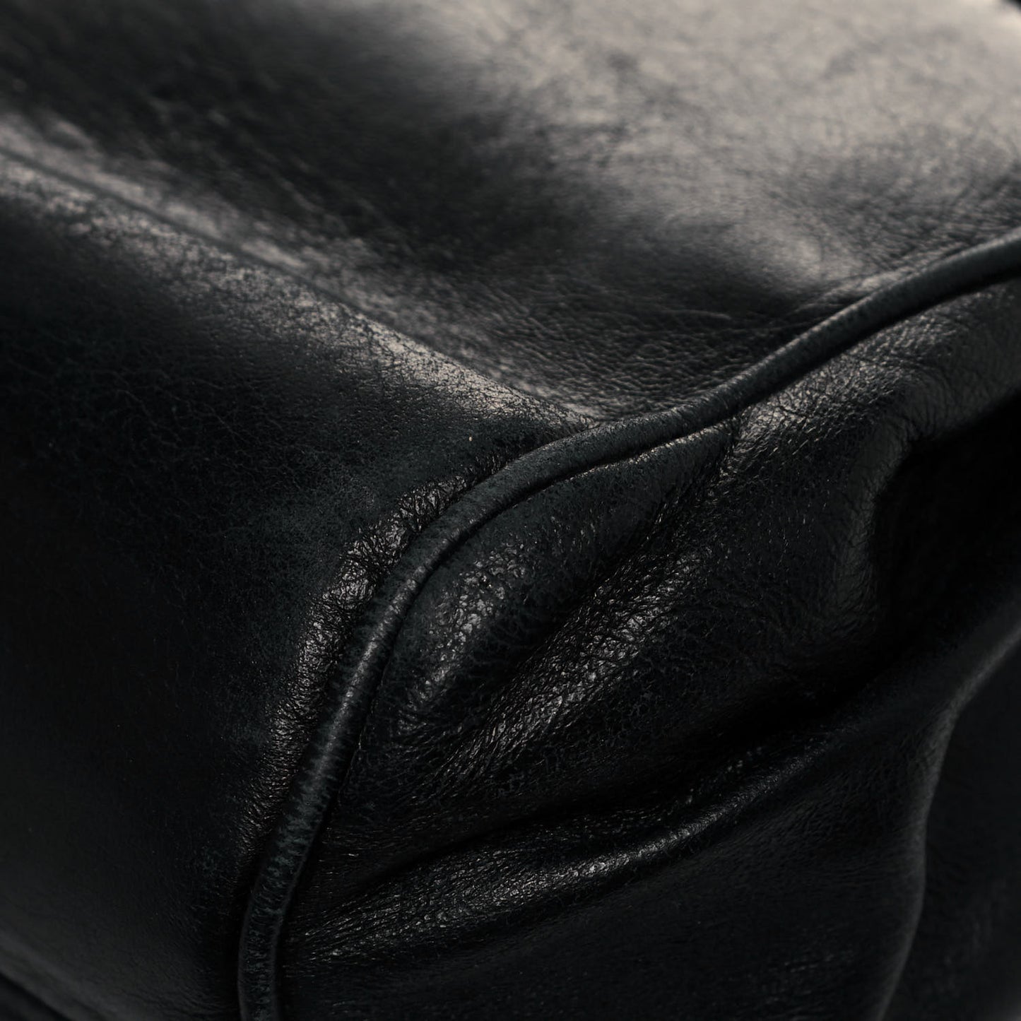 Calfskin Quilted Accordion Flap Black