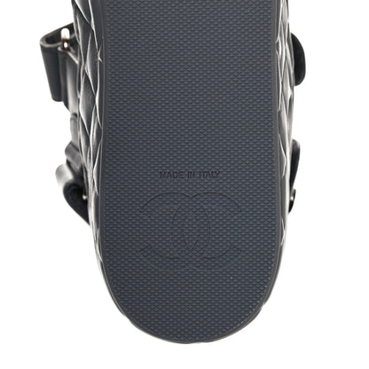 Chanel Shiny Calfskin Logo Platform Sandals 38 Grey 6 of 11