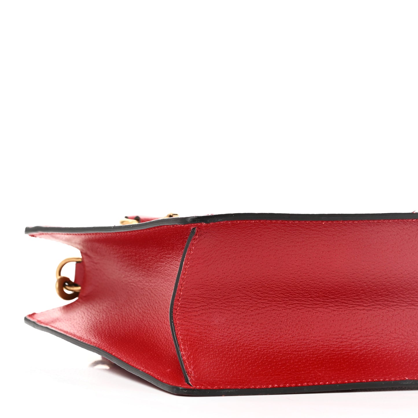 Grained Calfskin Small Animalier Top Handle Tote Red