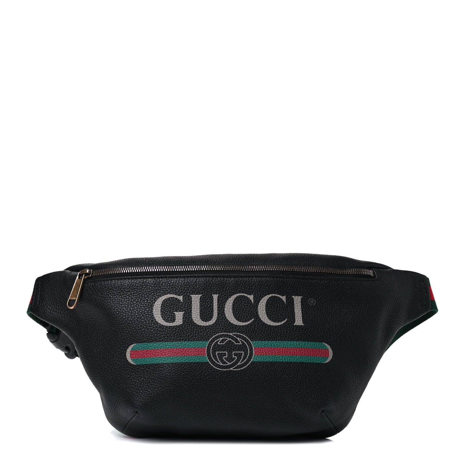 Gucci Grained Calfskin Logo Belt Bag Black 1 of 4