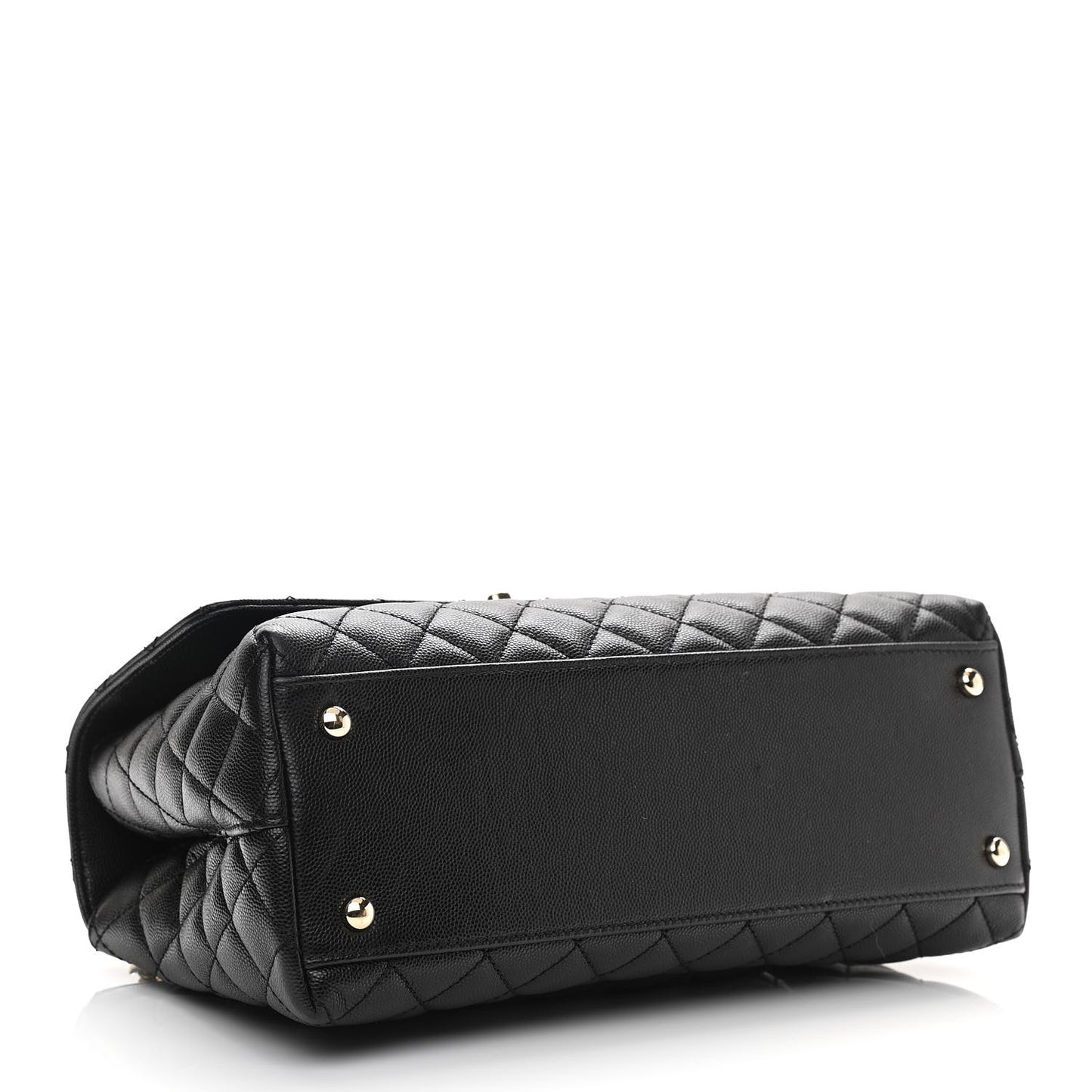 Caviar Quilted Small Coco Handle Flap Black