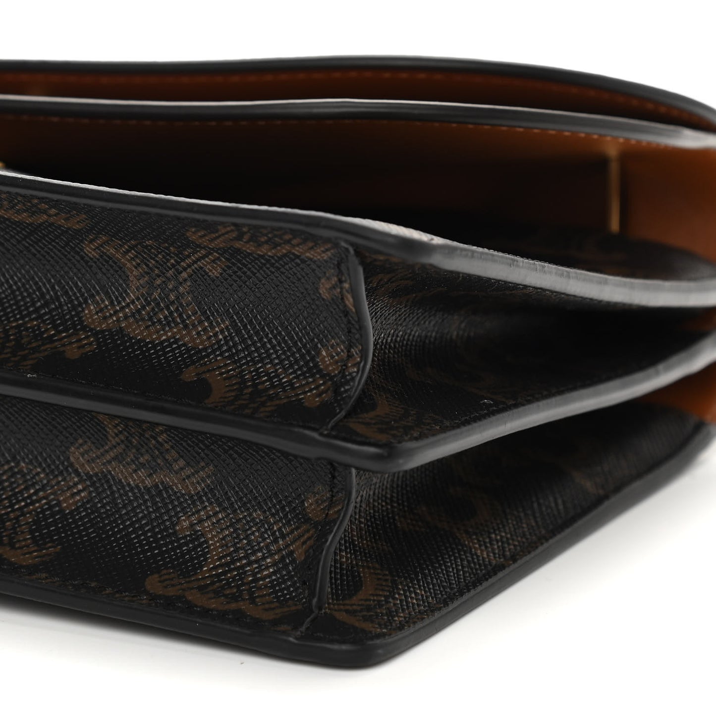 Triomphe Canvas Lambskin Wallet On Strap Tan
