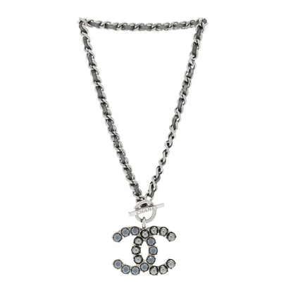 Chanel Crystal Pearl Short CC Necklace Silver Ruthenium 2 of 4