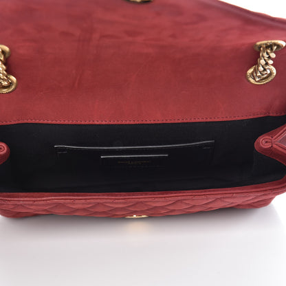 Saint Laurent Metallic Calfskin Tri-Quilt Monogram Medium College Bag Red 5 of 9