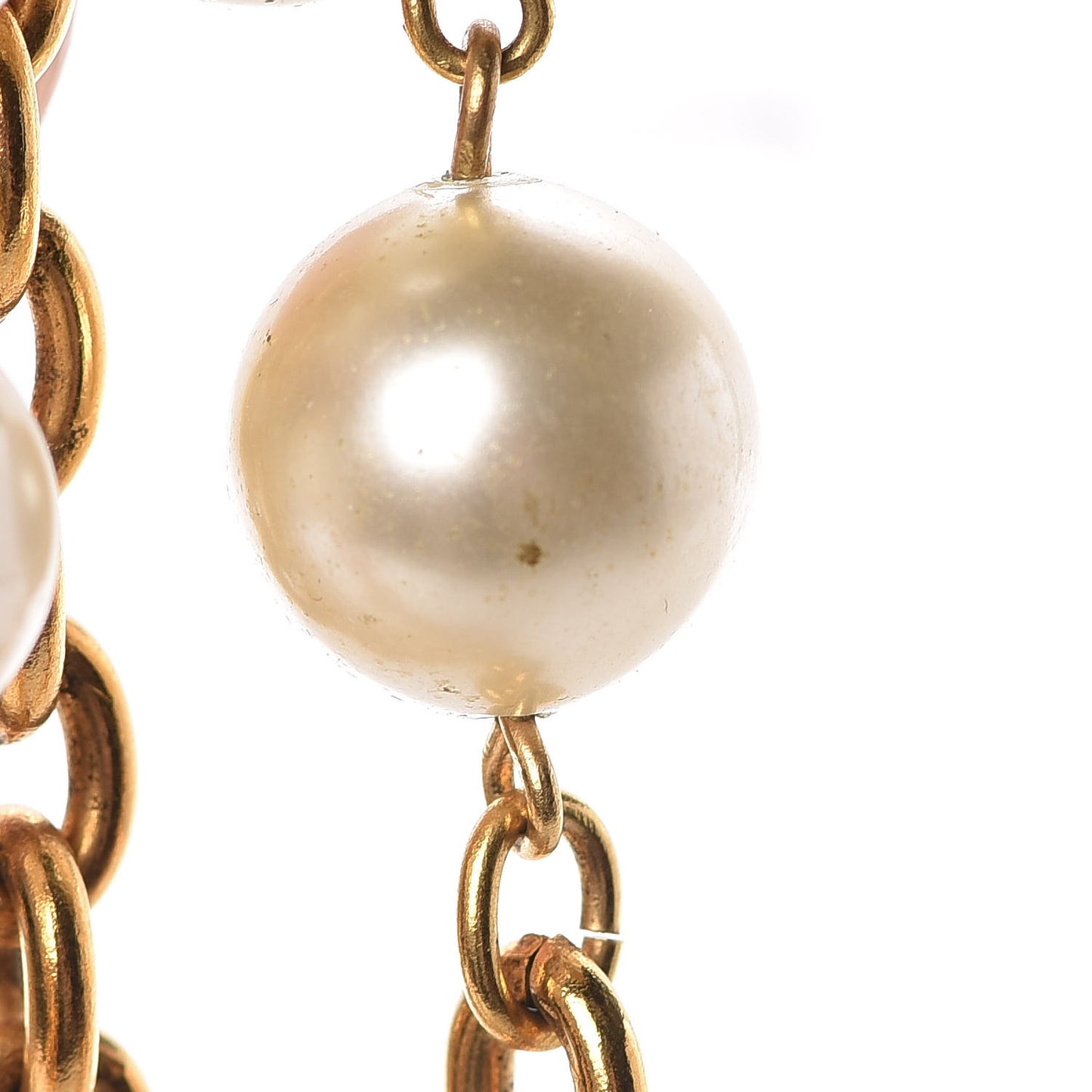 Pearl Chain Multi Strand Necklace Gold