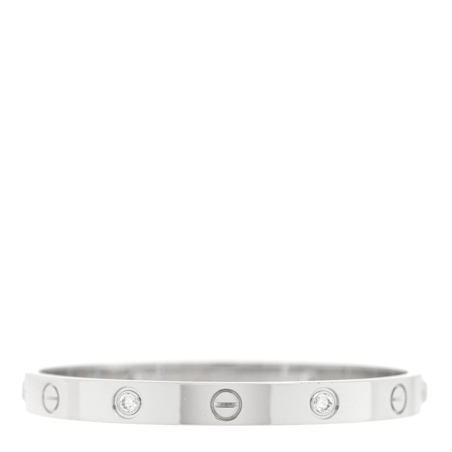 18K White Gold 4 Diamond LOVE Bracelet 16