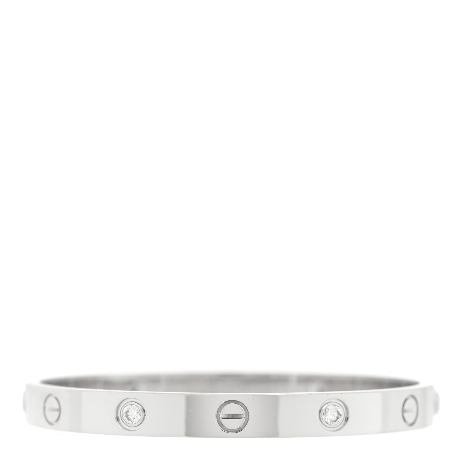 Cartier 18K White Gold 4 Diamond LOVE Bracelet 16 2 of 6