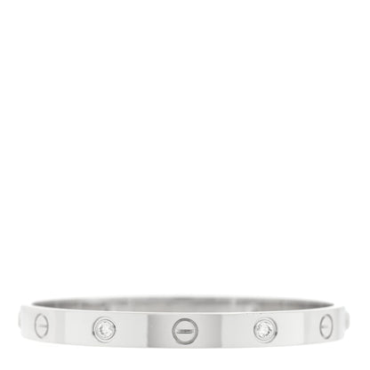 Cartier 18K White Gold 4 Diamond LOVE Bracelet 16 2 of 6