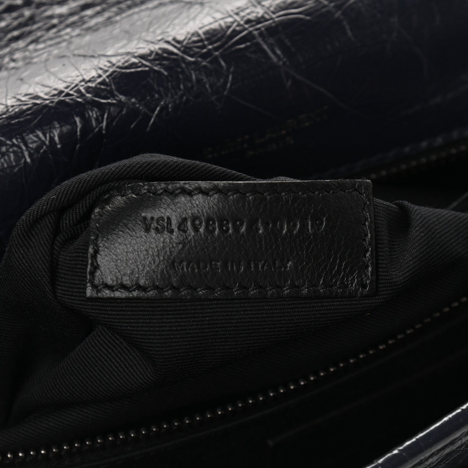 Saint Laurent Crinkled Calfskin Matelasse Monogram Medium Niki Chain Satchel Deep Marine 7 of 9