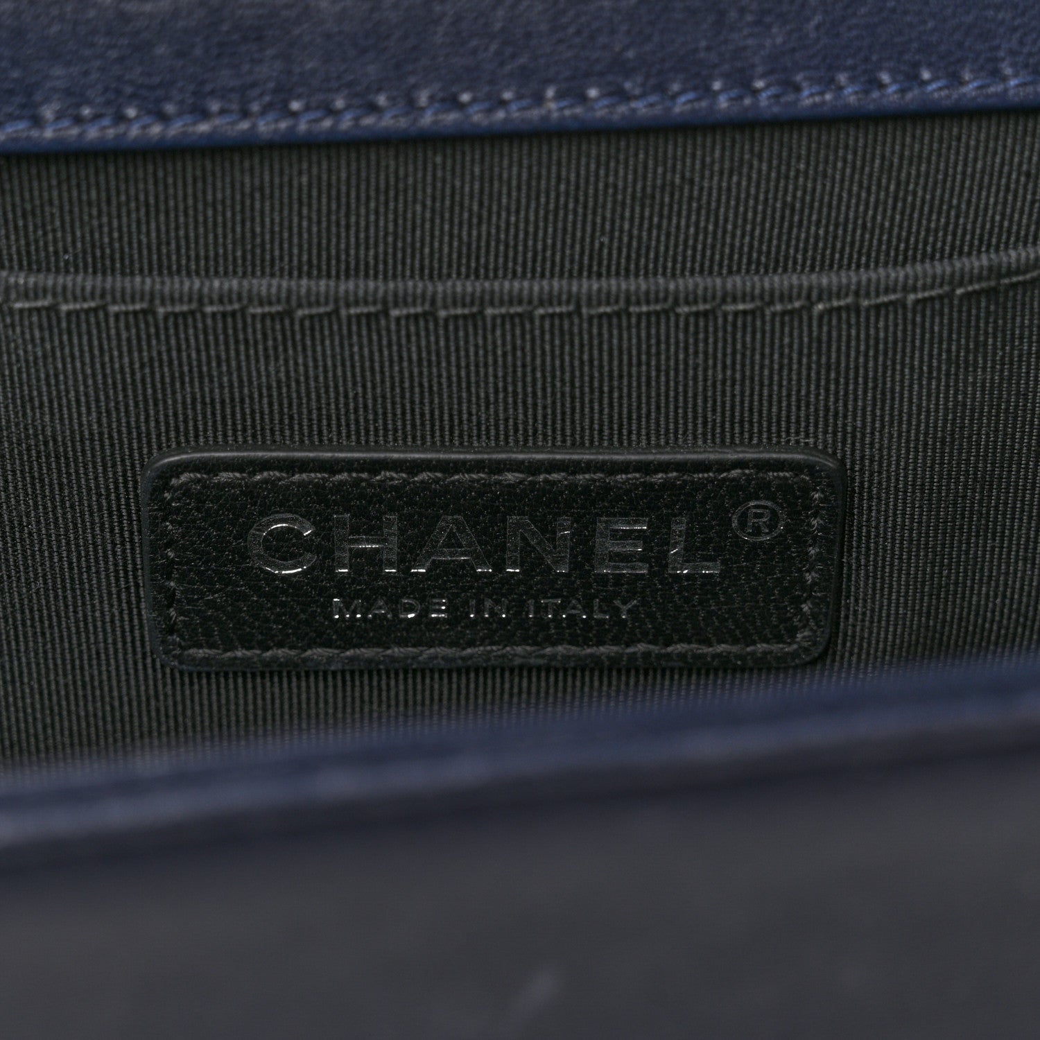 Chanel Calfskin Medium Bi-Color Boy Flap Black Dark Navy 6 of 11
