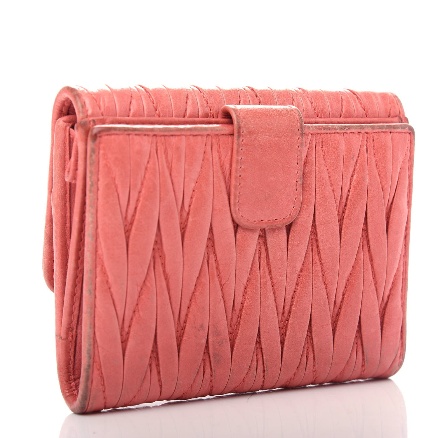 Miu Miu Nappa Matelasse Lux Flap Wallet Rosa 3 of 9