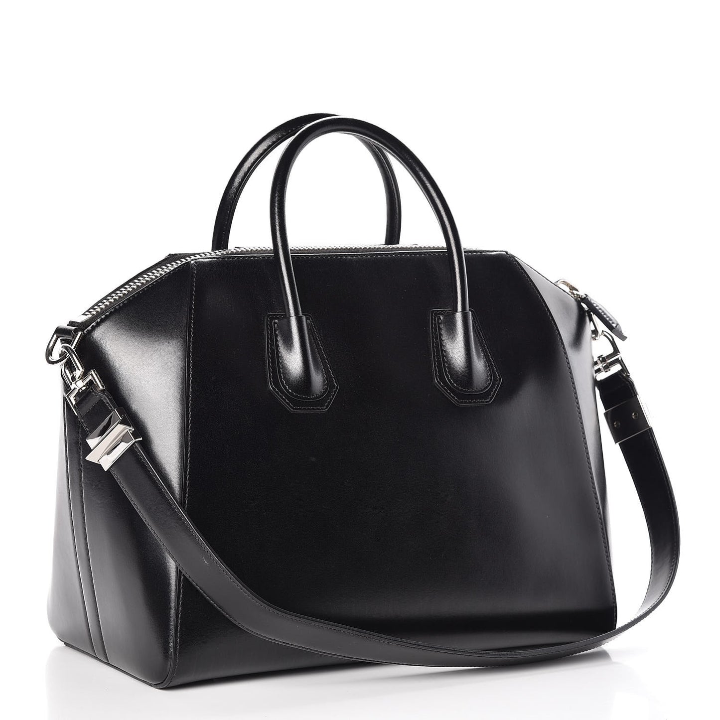 Shiny Lord Calfskin Medium Antigona Black