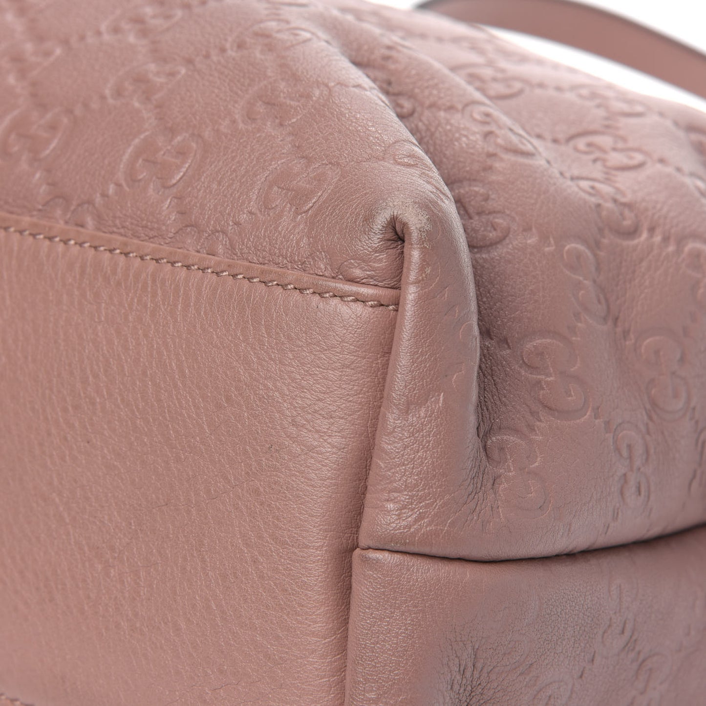 Guccissima Medium Zippered Shopping Tote Rose Beige