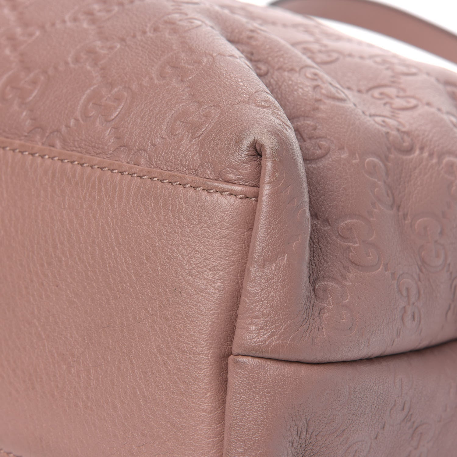 Gucci Guccissima Medium Zippered Shopping Tote Rose Beige 7 of 11