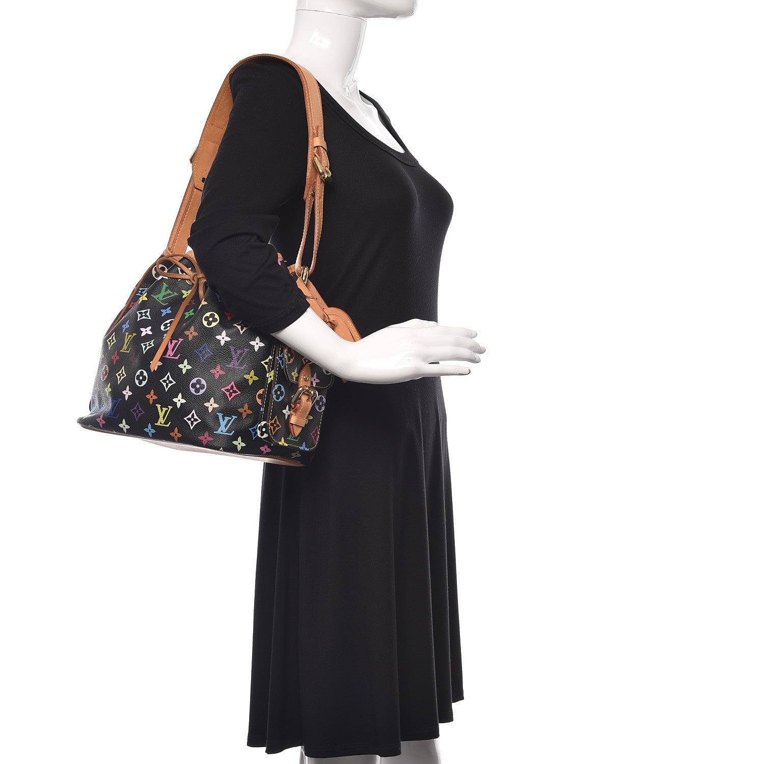 Louis Vuitton Monogram Multicolor Petit Noe Black 2 of 12