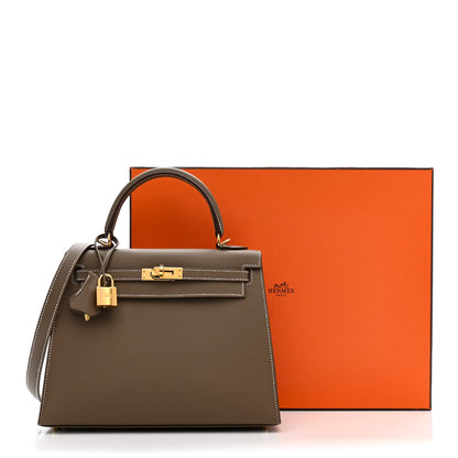 Hermes Epsom Kelly Sellier 25 Etoupe 11 of 11