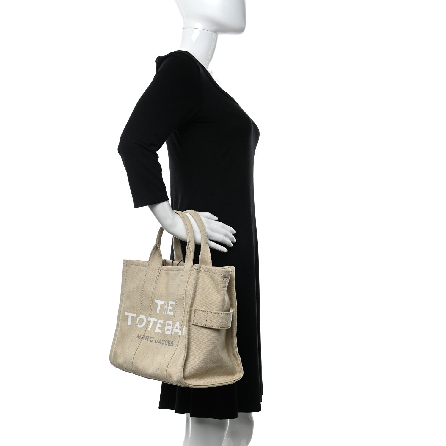 Marc Jacobs Cotton Canvas Medium The Traveler Tote Bag Beige 2 of 10