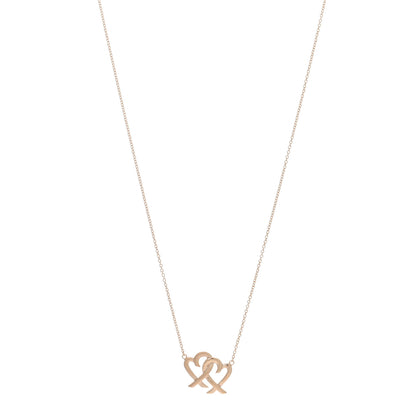Tiffany 18K Rose Gold Paloma Picasso Loving Heart Interlocking Pendant Necklace 1 of 3