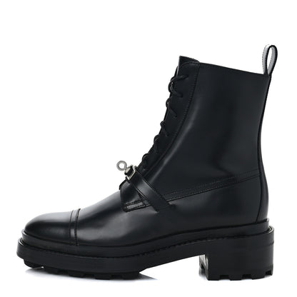 Hermes Glossed Calfskin Funk Ankle Boots 39 Black 1 of 10