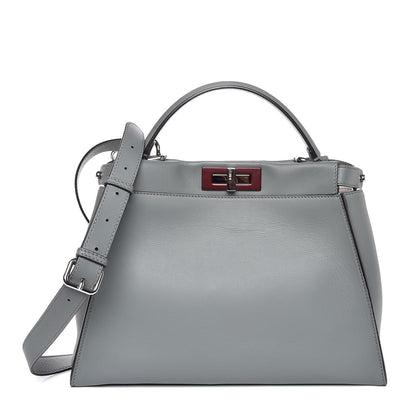 Fendi Vitello Seta Shiny Nappa Medium Peekaboo Iconic Satchel Alga Rosa Doll 1 of 9