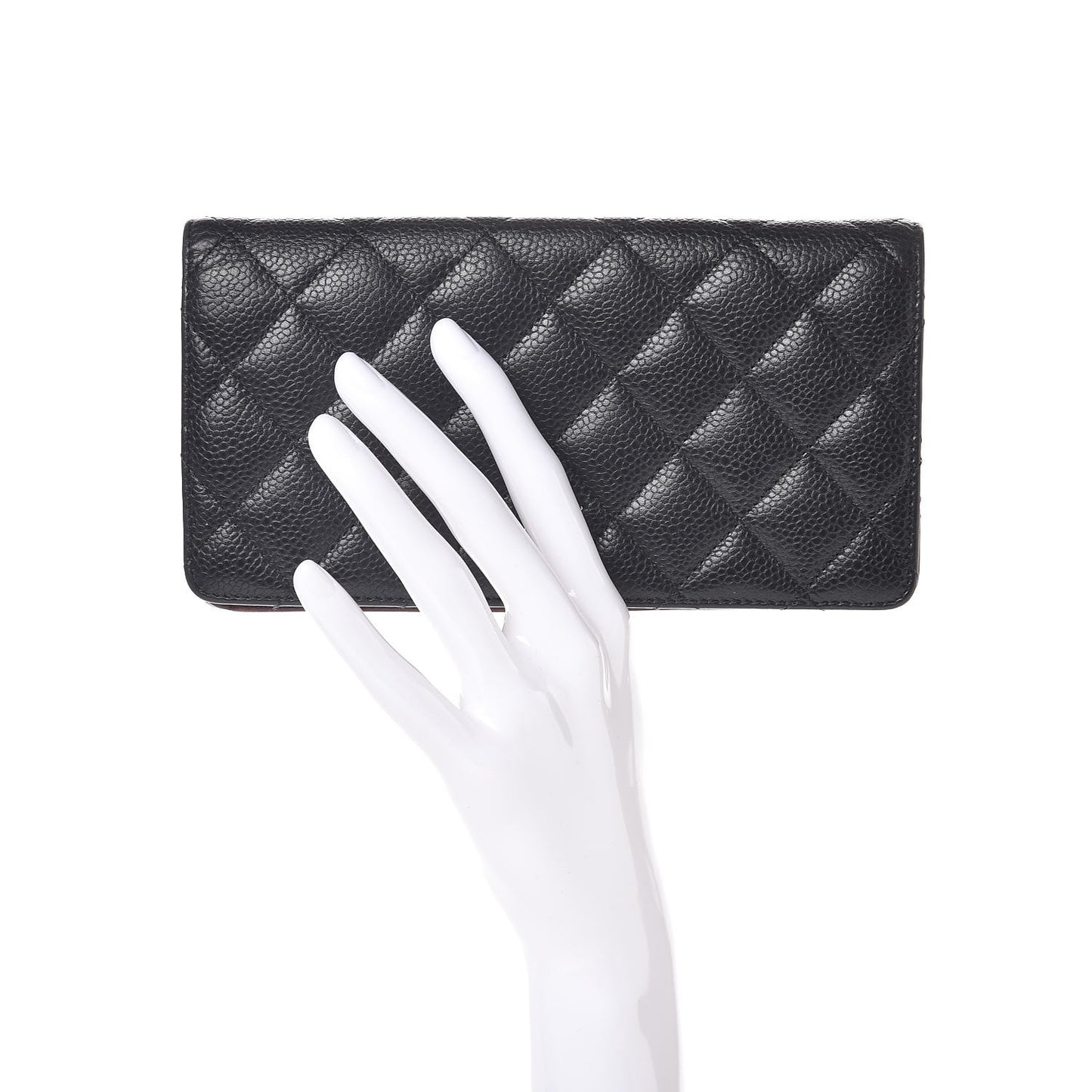 Caviar Quilted Yen Wallet Black