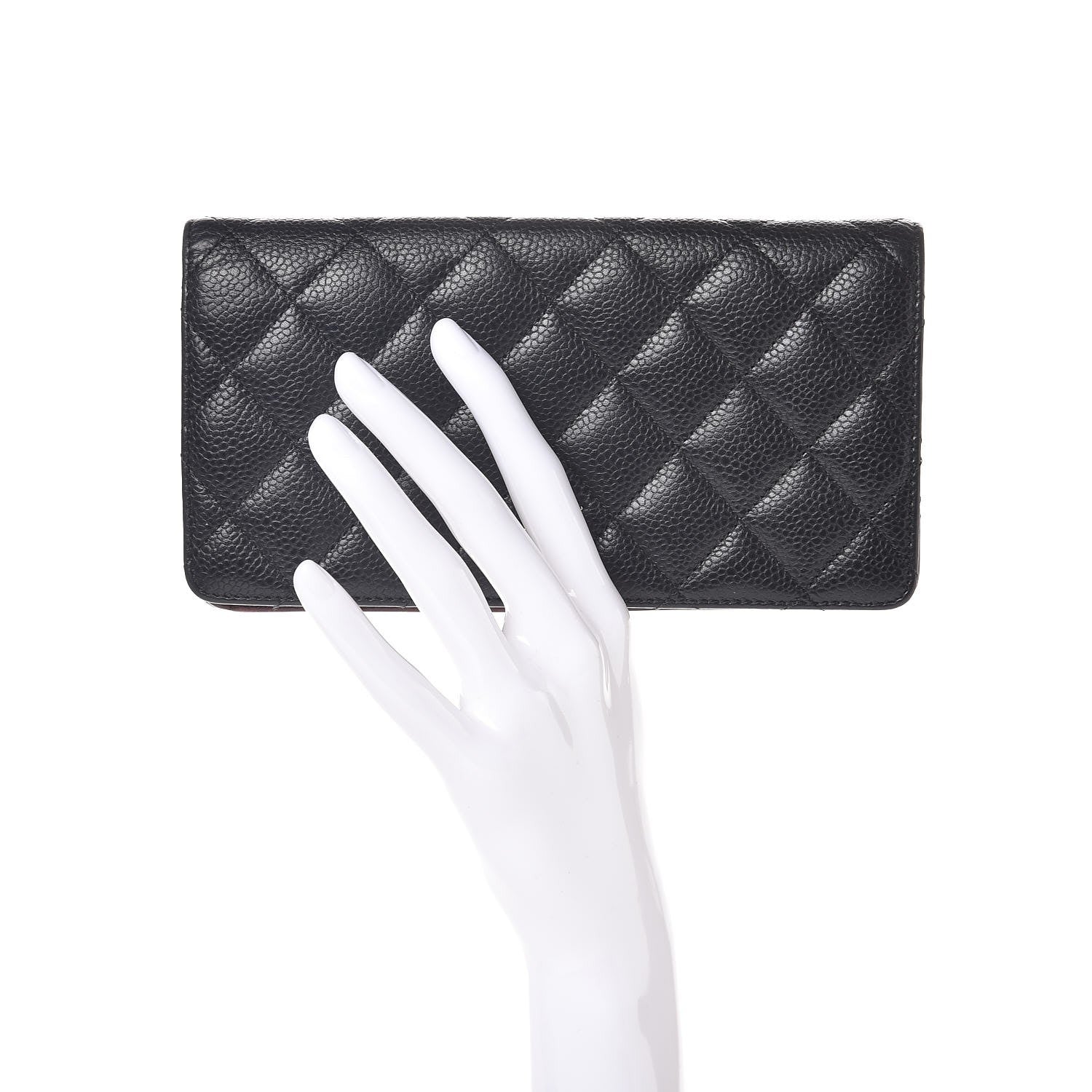 Chanel Caviar Quilted Yen Wallet Black 2 of 9