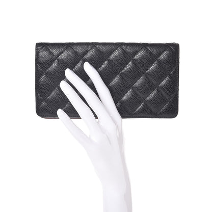 Chanel Caviar Quilted Yen Wallet Black 2 of 9