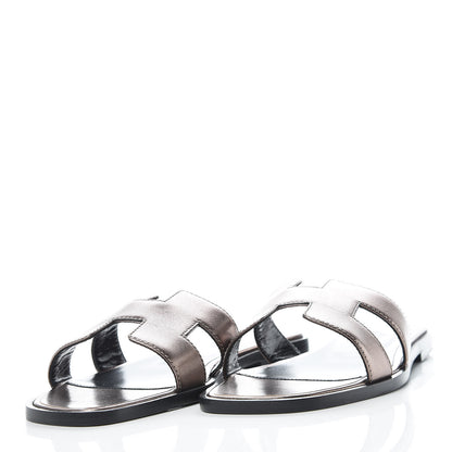 Hermes Metallic Nappa Oran Sandals 36 Or Vieilli 3 of 7