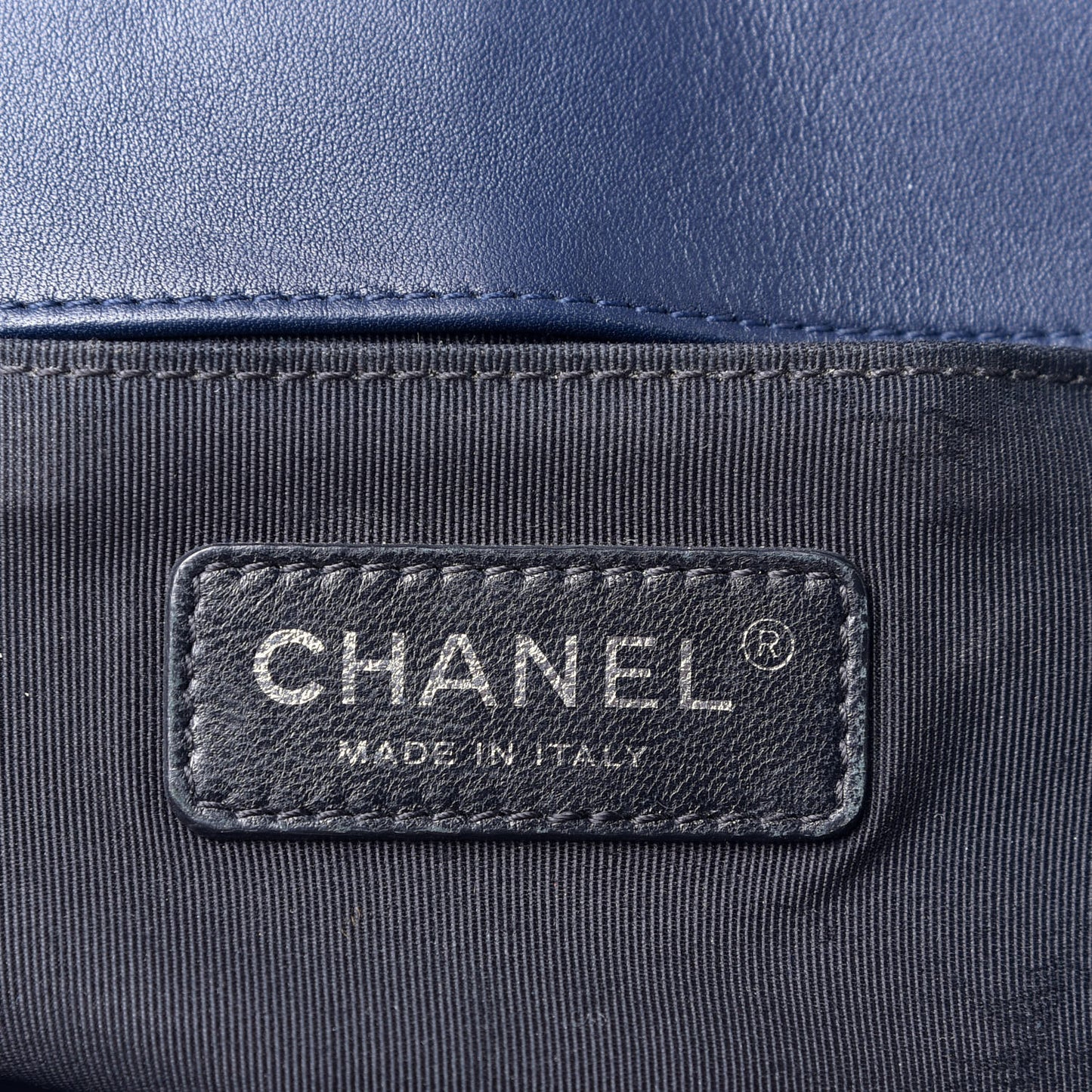 Calfskin Quilted Studded Medium Boy Flap Navy