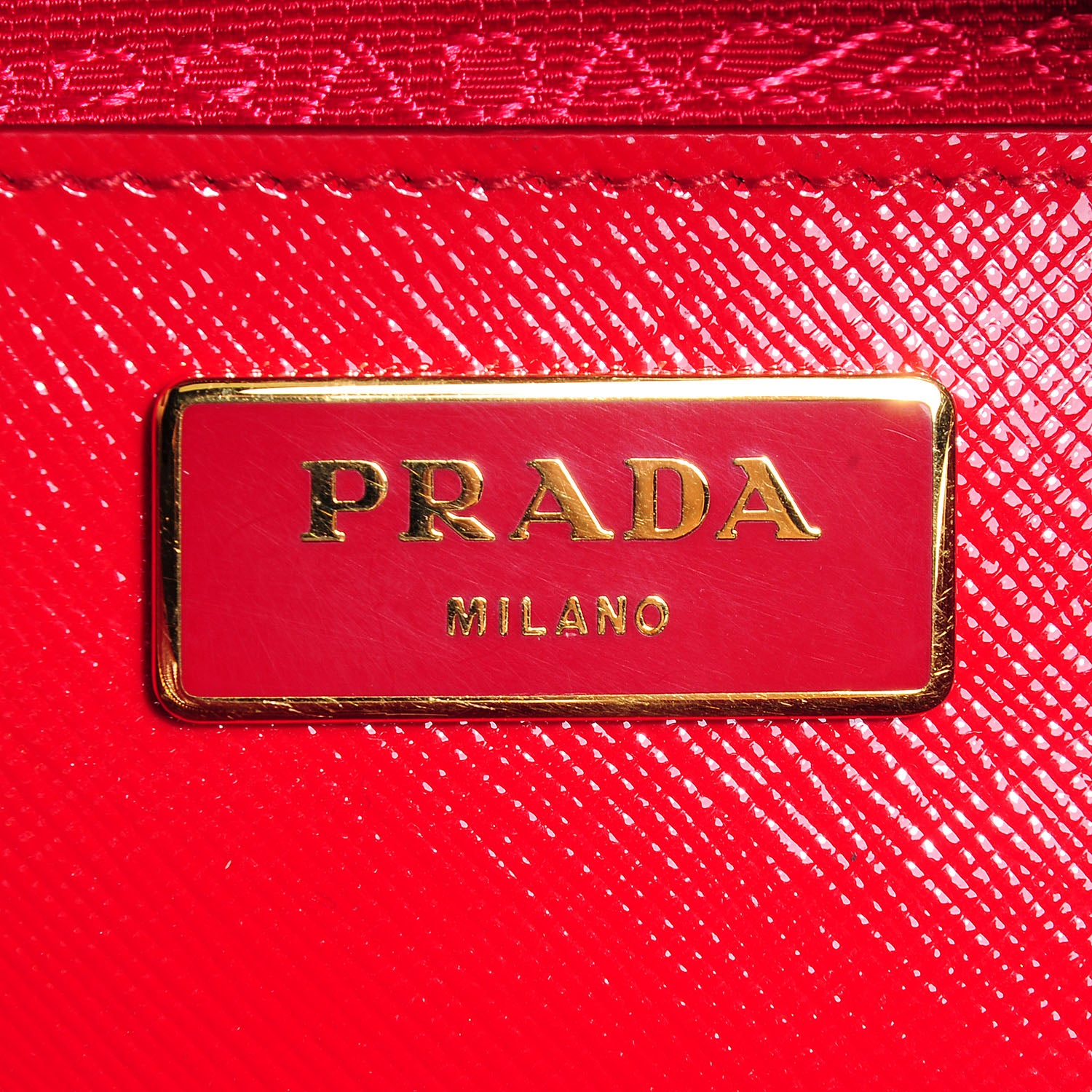 Prada Saffiano Vernice Lux Bauletto Rosso 7 of 9