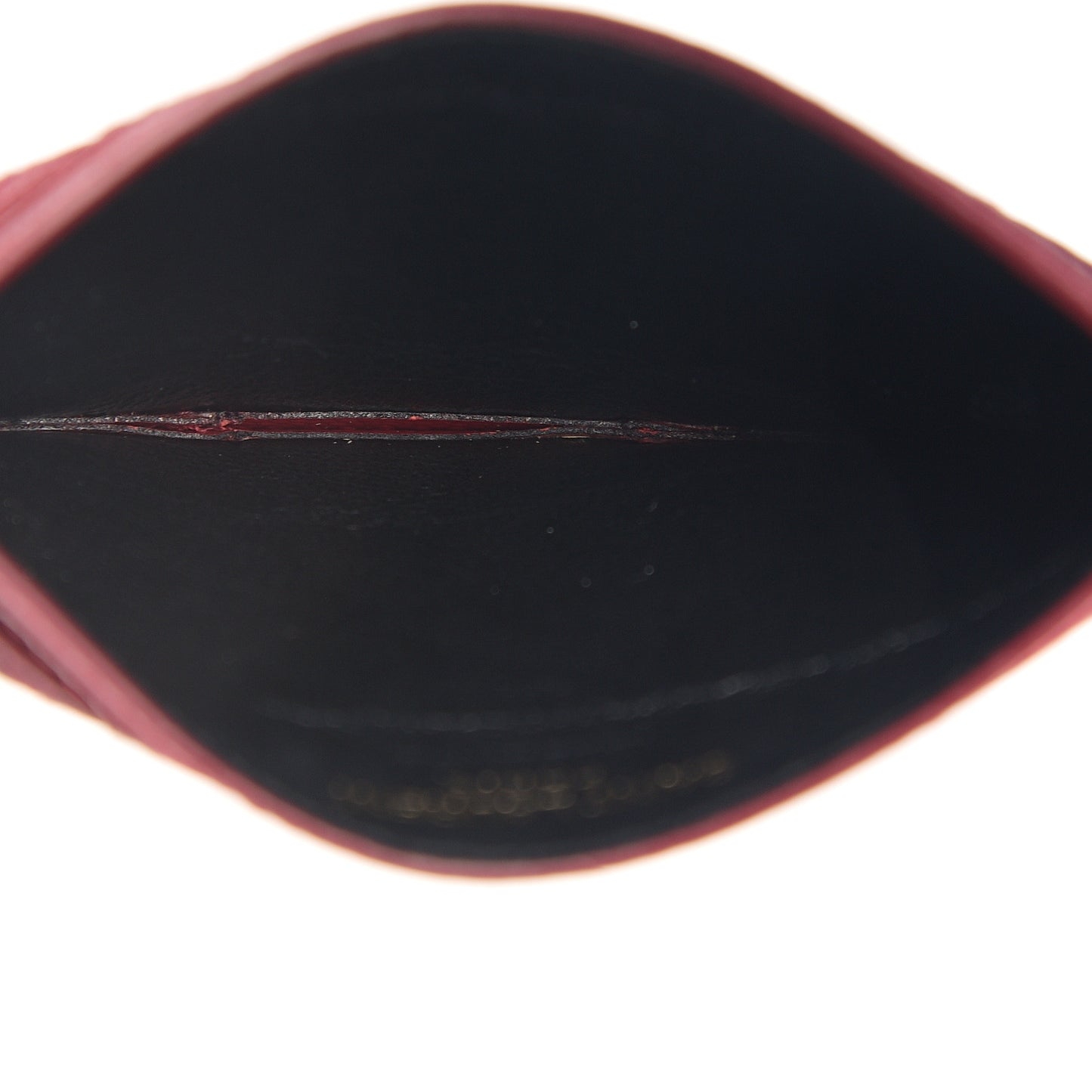 Grain De Poudre Matelasse Chevron Monogram Credit Card Case New Red