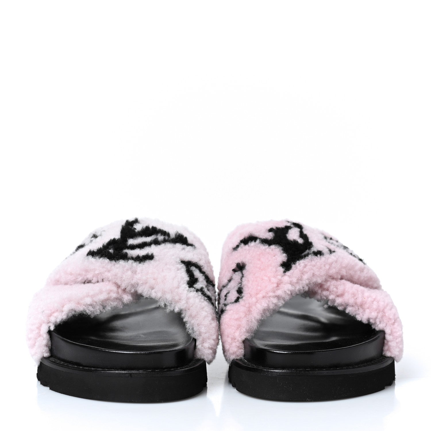Louis Vuitton Shearling Calfskin Paseo Flat Comfort Sandal 39 Pink 2 of 8