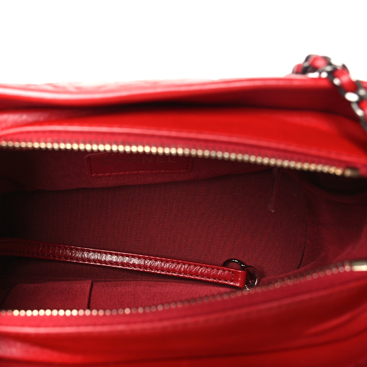 Chanel Aged Calfskin Quilted Small Gabrielle Logo Hobo Red 5 of 9