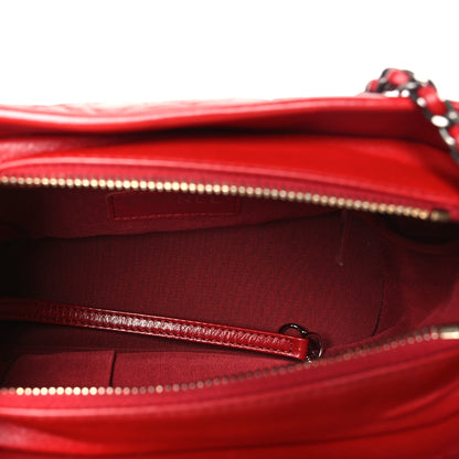 Chanel Aged Calfskin Quilted Small Gabrielle Logo Hobo Red 5 of 9
