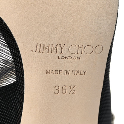 Jimmy Choo Mesh Suede Crystal Bing 100 Pumps 36.5 Black 7 of 7