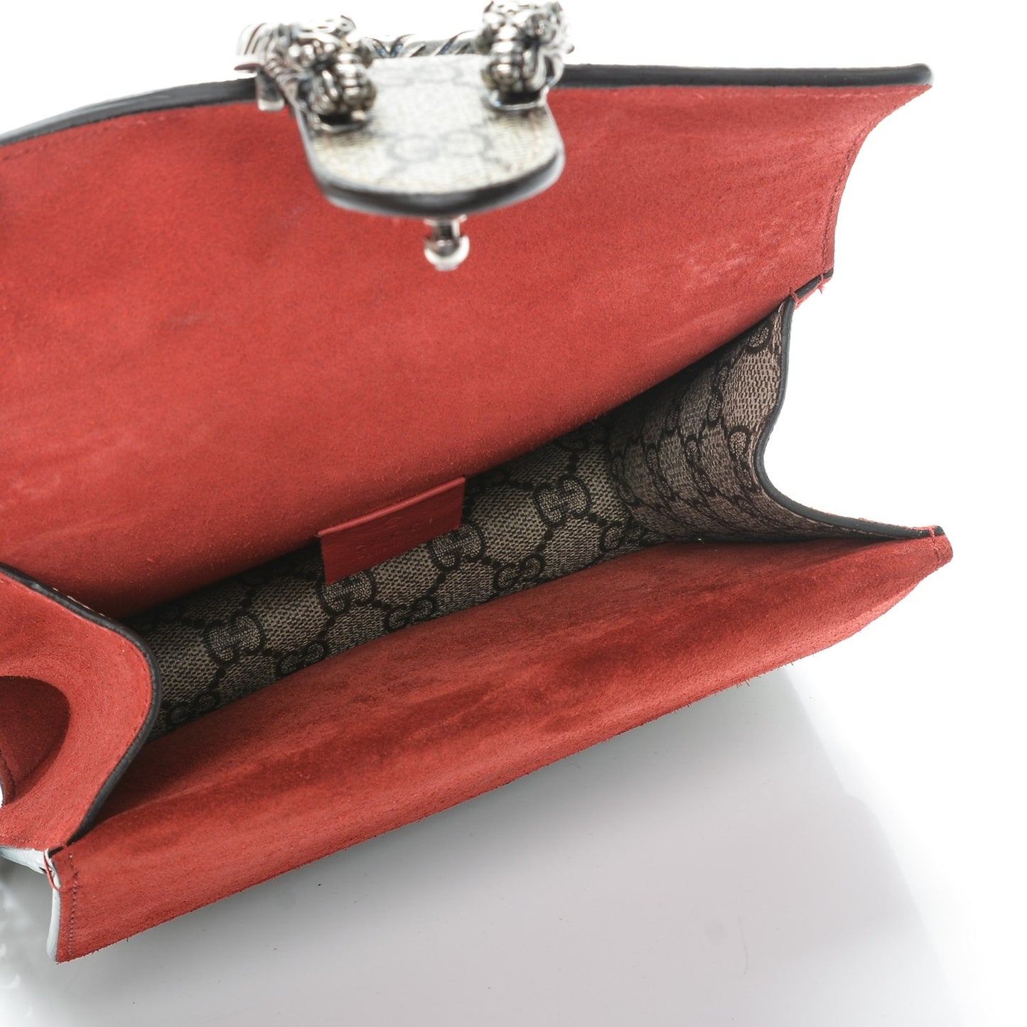 GG Supreme Monogram Mini Dionysus Shoulder Bag Hibiscus Red