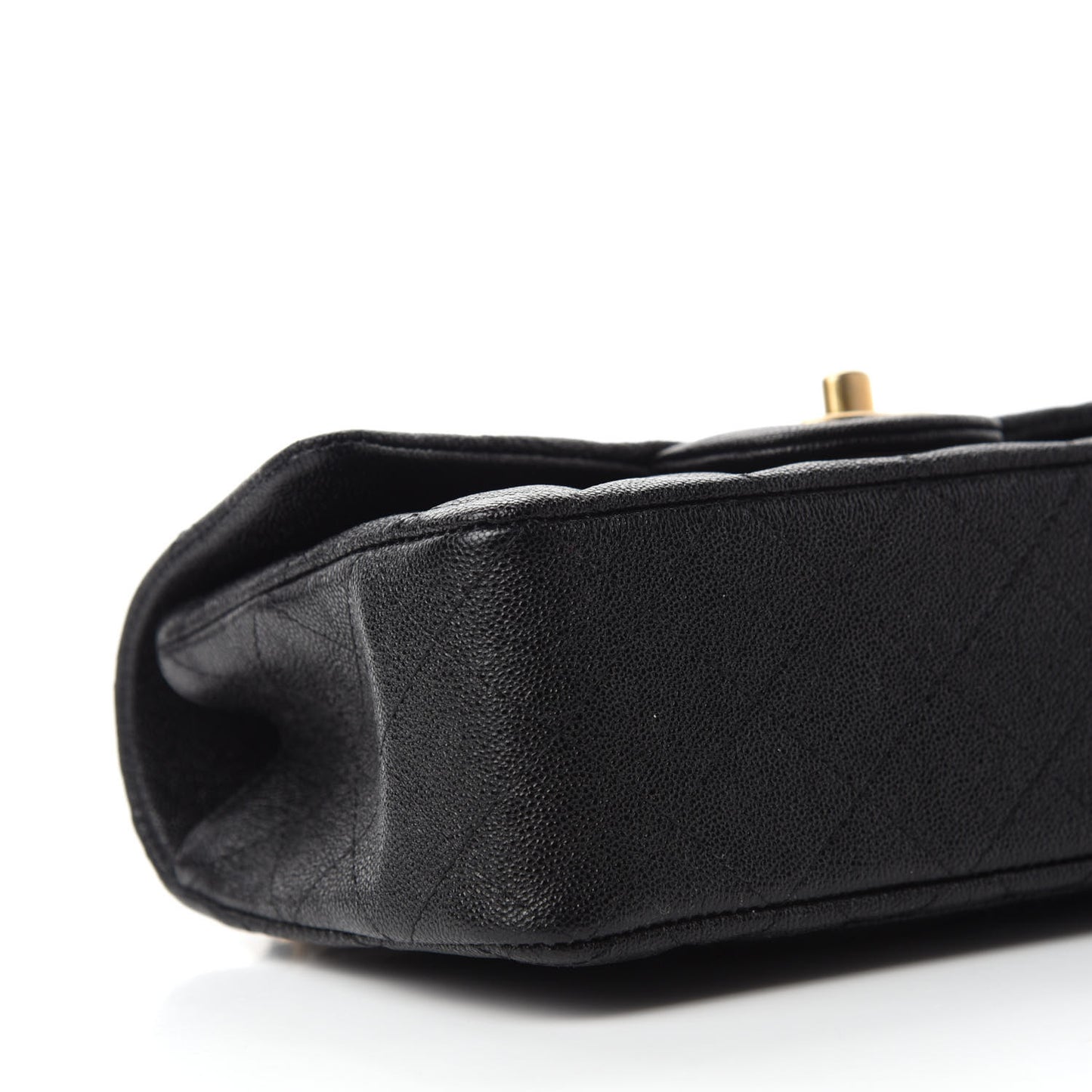 Caviar Quilted Mini Top Handle Rectangular Flap Black